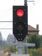 Photo d'un Signal SNCB fermé, jpg